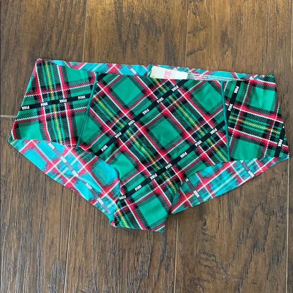 Plaid Xmas pattern hipster bikini NWT Sz MED